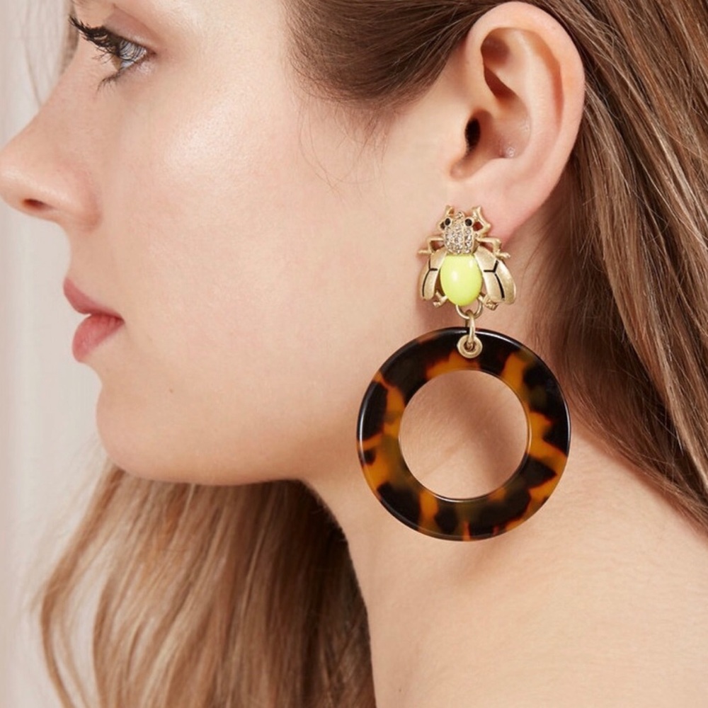 Stella & Dot [V] 2-in-1🐝Buzz Thrill Hoops Bumblebee Earrings - Picture 11 of 16